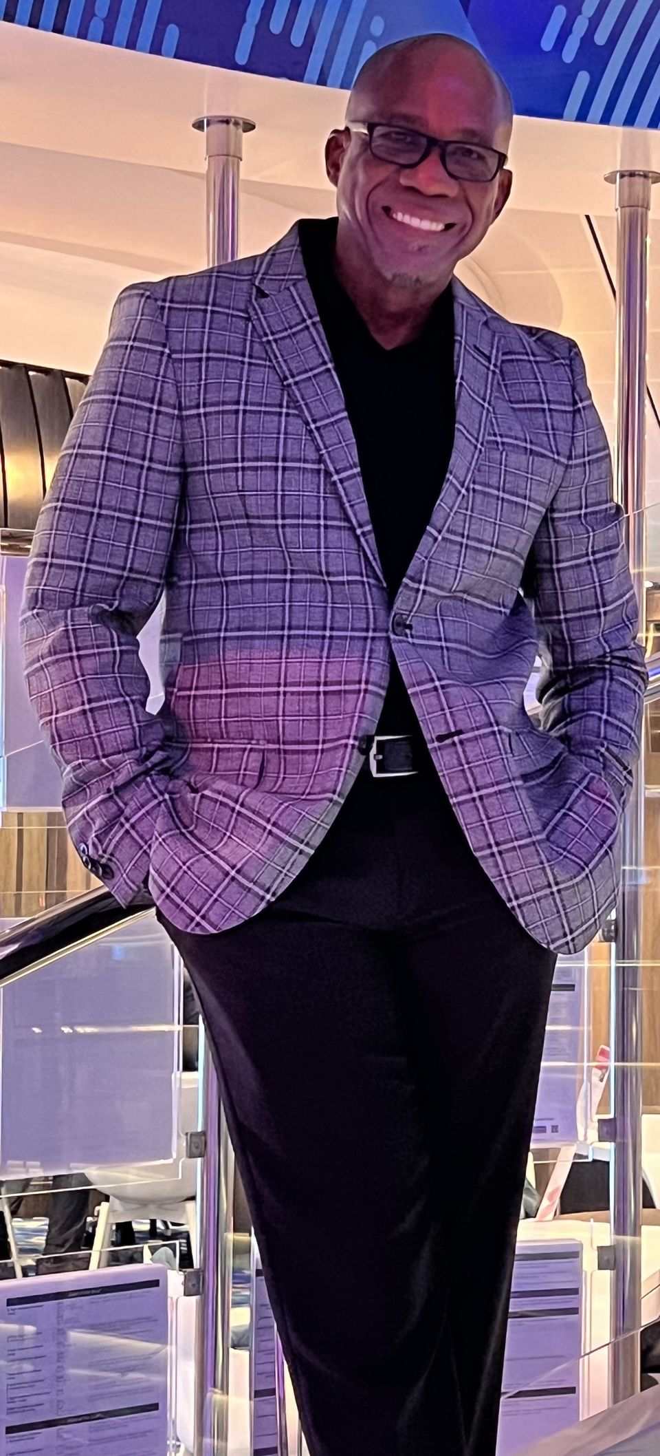 Grantley McLeod dressed for a speaking engagement